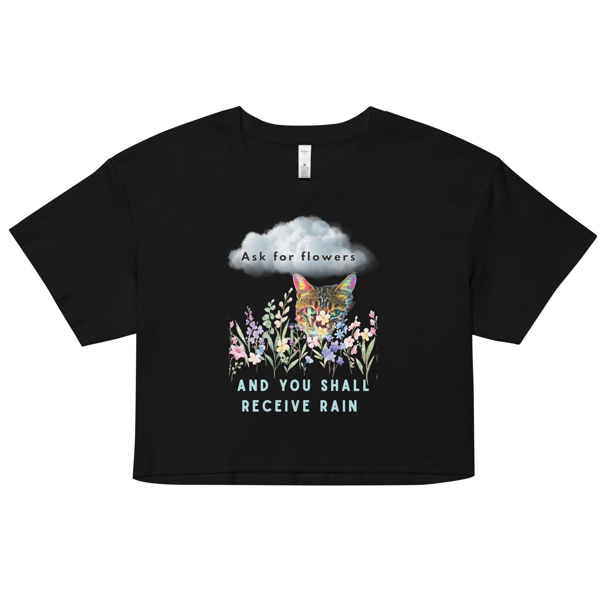Ask For Flowers Women’s Crop Top - My Social Cat Bonafide Boutique LLCAsk For Flowers Women’s Crop Topcrop topMy Social Cat Bonafide Boutique LLCBlackSaskcrop
