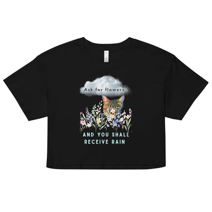 Ask For Flowers Women’s Crop Top - My Social Cat Bonafide Boutique LLCAsk For Flowers Women’s Crop Topcrop topMy Social Cat Bonafide Boutique LLCBlackSaskcrop