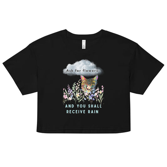 Ask For Flowers Women’s Crop Top - My Social Cat Bonafide Boutique LLCAsk For Flowers Women’s Crop Topcrop topMy Social Cat Bonafide Boutique LLCBlackSaskcrop