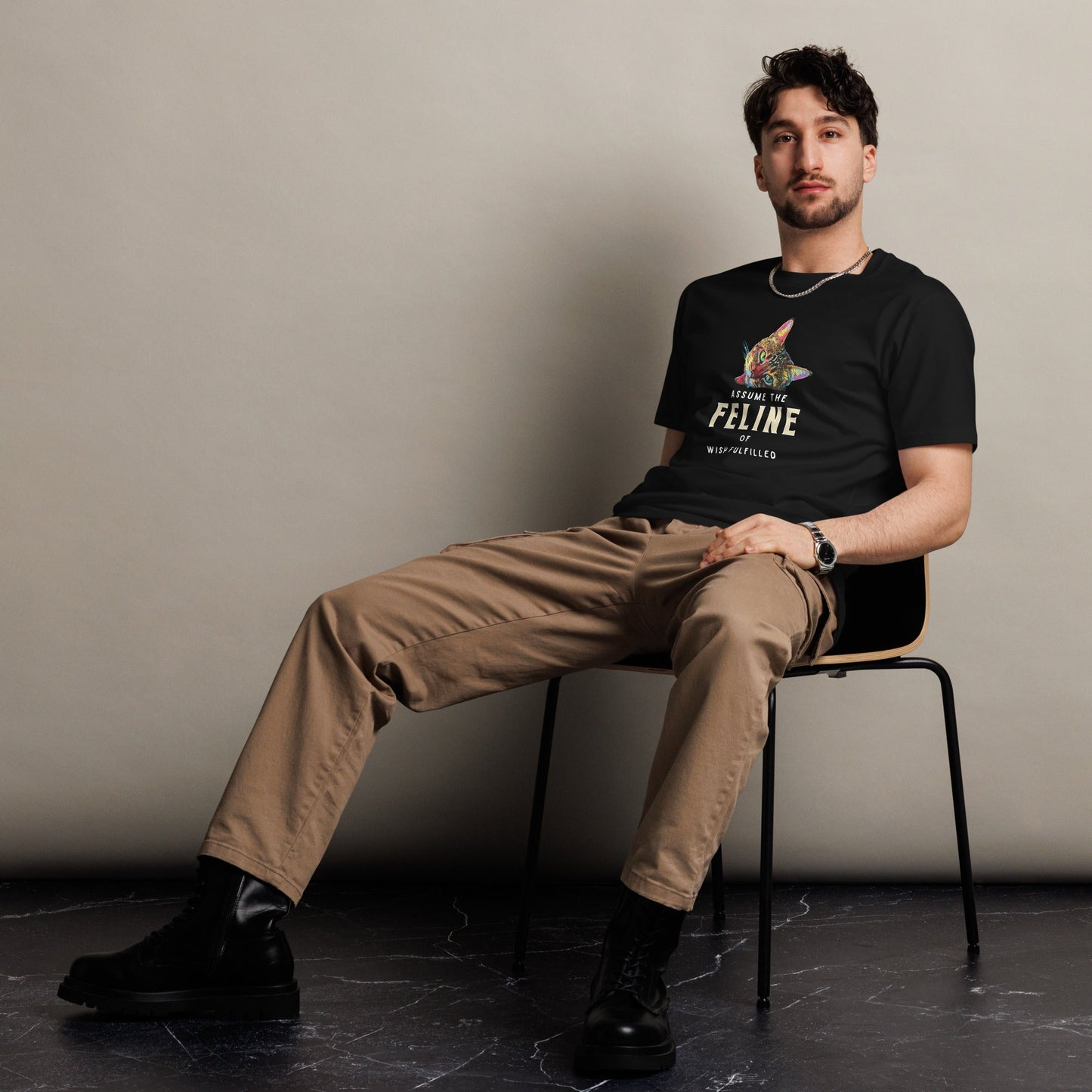 Assume the Feline of Wish Fulfilled Unisex Premium Tee - My Social Cat Bonafide Boutique LLCAssume the Feline of Wish Fulfilled Unisex Premium TeeT-shirtMy Social Cat Bonafide Boutique LLCScatshirt