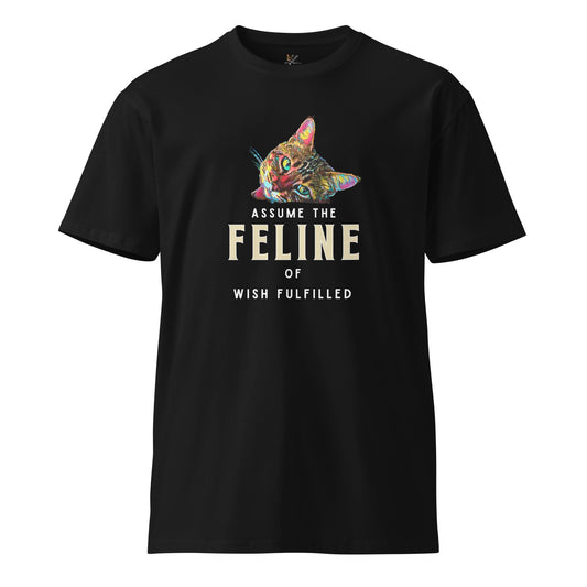 Assume the Feline of Wish Fulfilled Unisex Premium Tee - My Social Cat Bonafide Boutique LLCAssume the Feline of Wish Fulfilled Unisex Premium TeeT-shirtMy Social Cat Bonafide Boutique LLCScatshirt