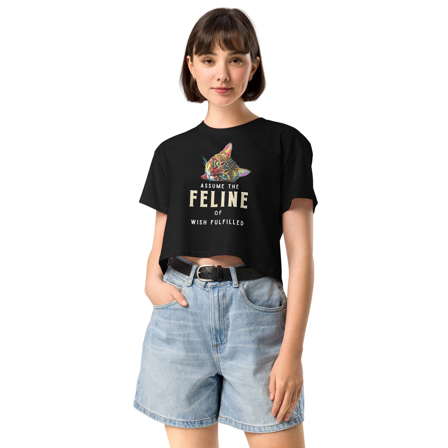 Assume the Feline Women’s Crop Top - My Social Cat Bonafide Boutique LLCAssume the Feline Women’s Crop Topcrop topMy Social Cat Bonafide Boutique LLCBlackXSassumecat
