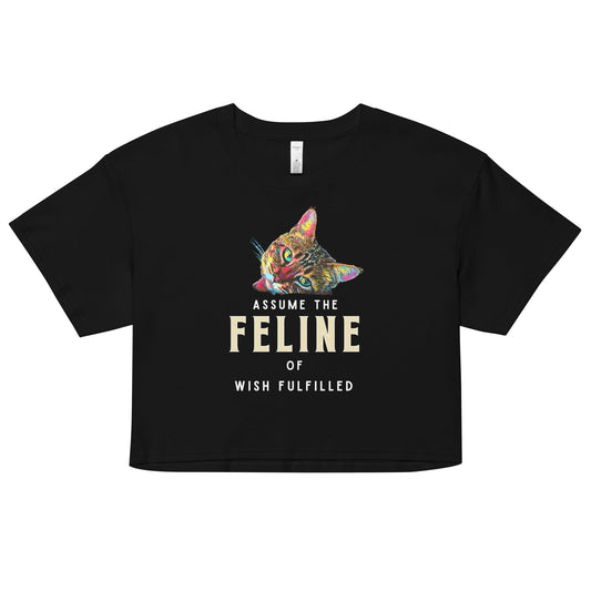 Assume the Feline Women’s Crop Top - My Social Cat Bonafide Boutique LLCAssume the Feline Women’s Crop Topcrop topMy Social Cat Bonafide Boutique LLCBlackXSassumecat