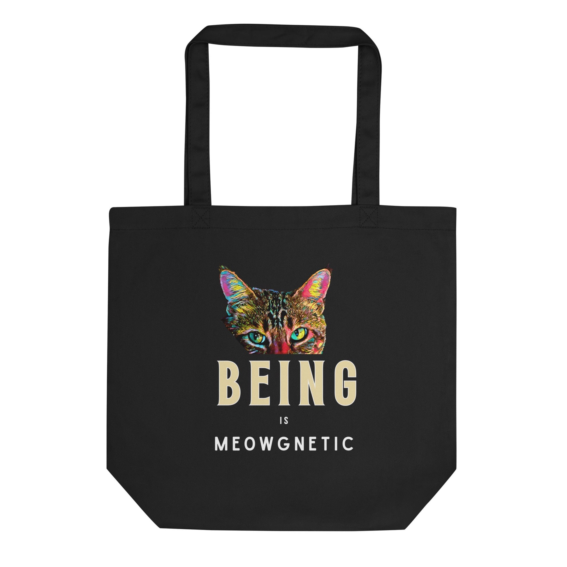 Being is Meowgnetic Eco Organic Cotton Tote Bag - My Social Cat Bonafide Boutique LLC 