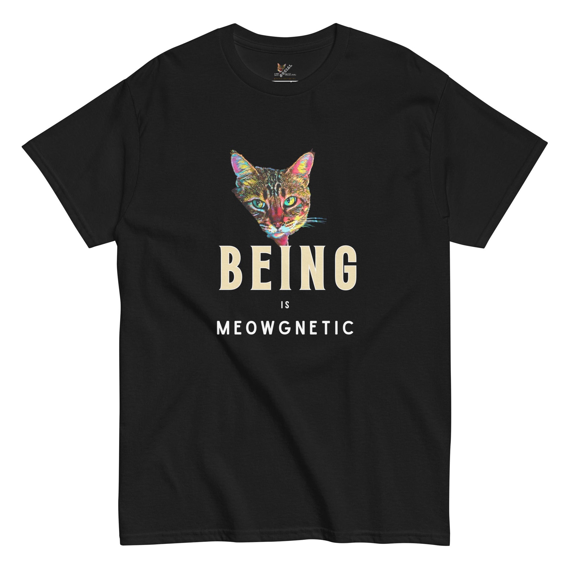 Being is Meowgnetic Unisex Classic Tee - My Social Cat Bonafide Boutique LLCBeing is Meowgnetic Unisex Classic TeeT-shirtMy Social Cat Bonafide Boutique LLCSbeingcat