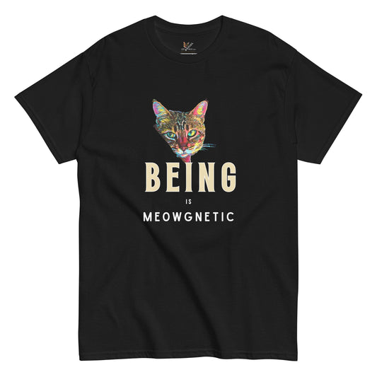 Being is Meowgnetic Unisex Classic Tee - My Social Cat Bonafide Boutique LLCBeing is Meowgnetic Unisex Classic TeeT-shirtMy Social Cat Bonafide Boutique LLCSbeingcat