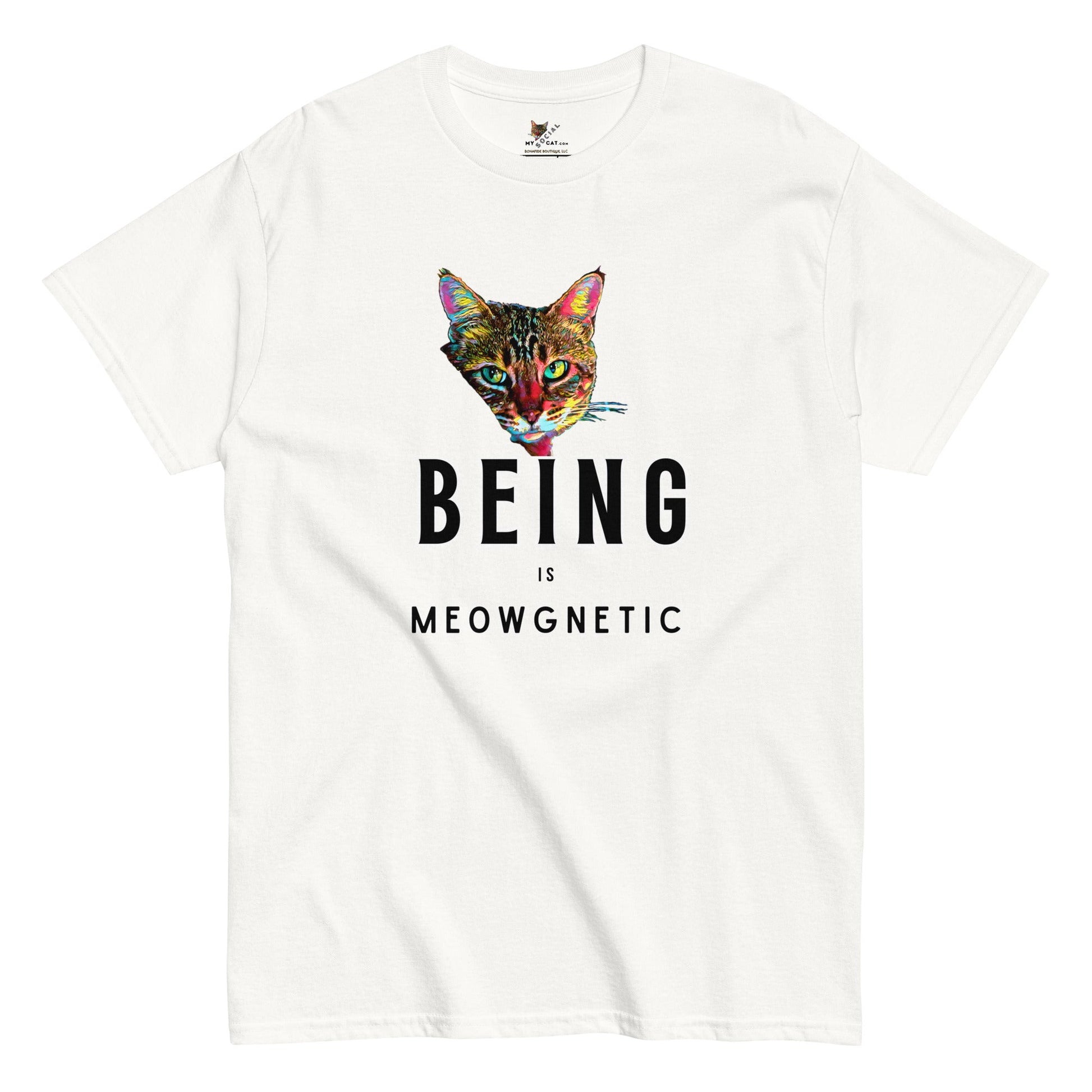 Being is Meowgnetic Unisex Classic Tee - My Social Cat Bonafide Boutique LLCBeing is Meowgnetic Unisex Classic TeeT-shirtMy Social Cat Bonafide Boutique LLCWhiteSbeingcat