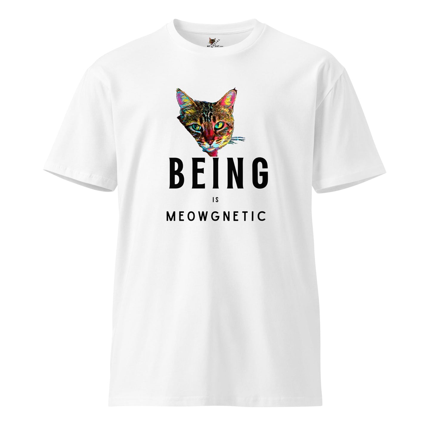 Being is Meowgnetic Unisex Premium Tee - My Social Cat Bonafide Boutique LLCBeing is Meowgnetic Unisex Premium TeeT-shirtMy Social Cat Bonafide Boutique LLCWhiteSbeingcat