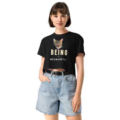 Being is Meowgnetic Women’s Crop Top - My Social Cat Bonafide Boutique LLCBeing is Meowgnetic Women’s Crop Topcrop topMy Social Cat Bonafide Boutique LLCBlackXSbeingcat