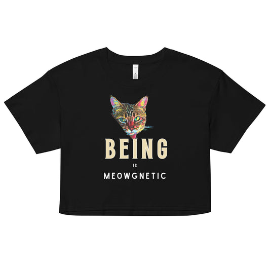 Being is Meowgnetic Women’s Crop Top - My Social Cat Bonafide Boutique LLCBeing is Meowgnetic Women’s Crop Topcrop topMy Social Cat Bonafide Boutique LLCBlackXSbeingcat