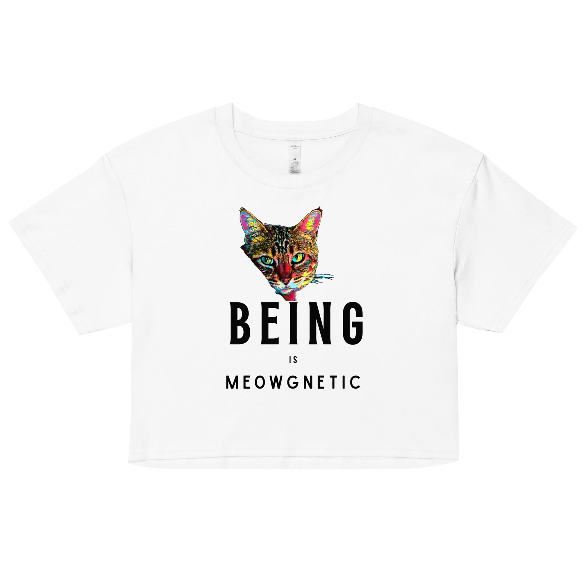 Being is Meowgnetic Women’s Crop Top - My Social Cat Bonafide Boutique LLCBeing is Meowgnetic Women’s Crop Topcrop topMy Social Cat Bonafide Boutique LLCWhiteXSbeingcat