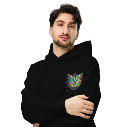 Cat Thoughts Unisex Oversized Hoodie - My Social Cat Bonafide Boutique LLCCat Thoughts Unisex Oversized HoodieHooded sweatshirtMy Social Cat Bonafide Boutique LLCBlackScathoodie