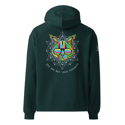Cat Thoughts Unisex Oversized Hoodie - My Social Cat Bonafide Boutique LLCCat Thoughts Unisex Oversized HoodieHooded sweatshirtMy Social Cat Bonafide Boutique LLCPine GreenScathoodie