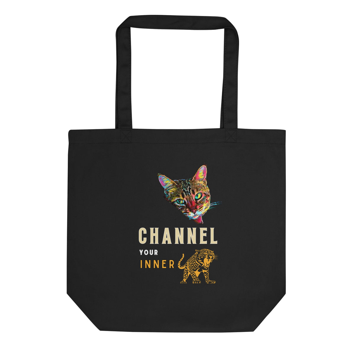 Channel Your Inner Leopard Eco Organic Cotton Tote Bag - My Social Cat Bonafide Boutique LLC 