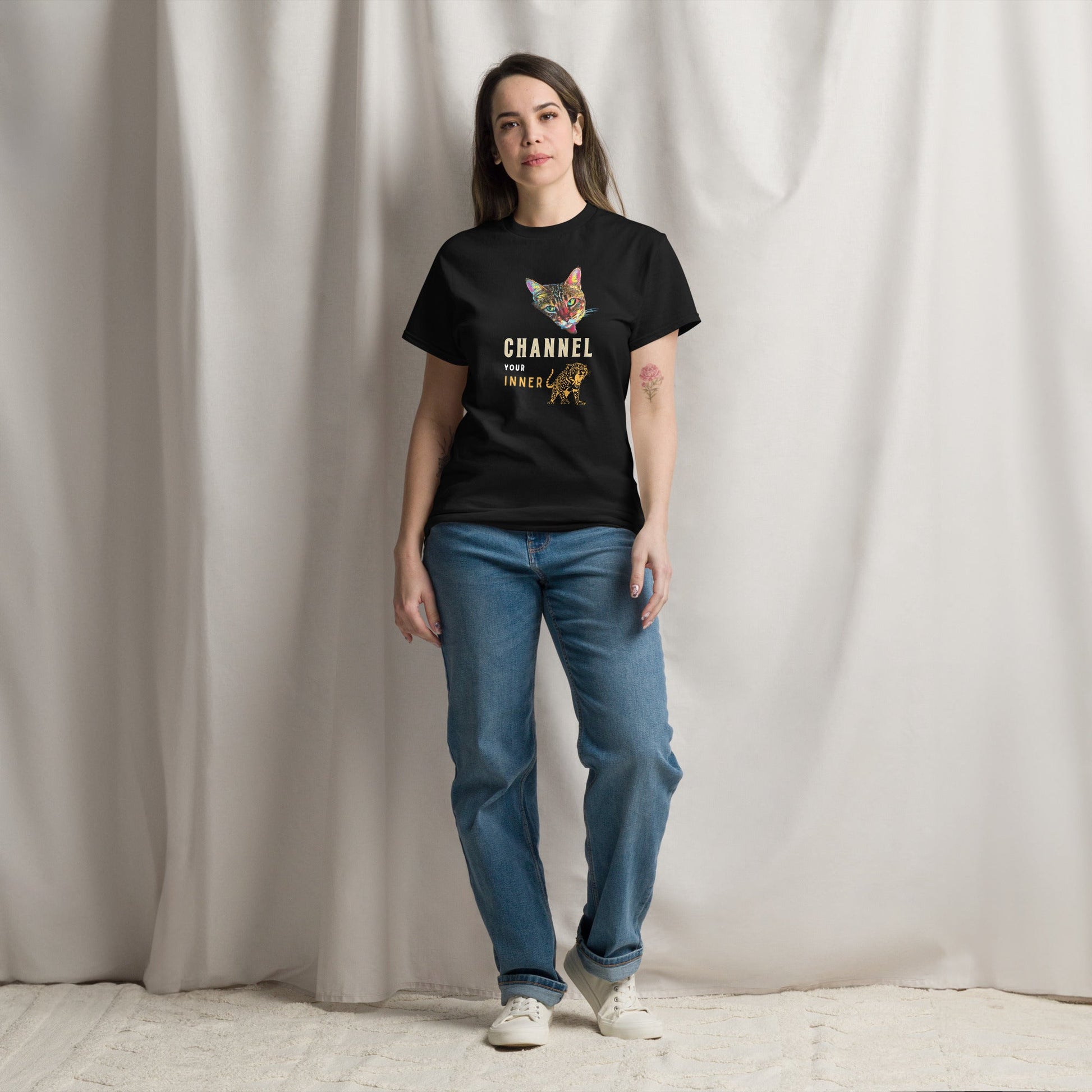 Channel Your Inner Leopard Unisex Classic Tee - My Social Cat Bonafide Boutique LLCChannel Your Inner Leopard Unisex Classic TeeT-shirtMy Social Cat Bonafide Boutique LLCBlackScatchannel