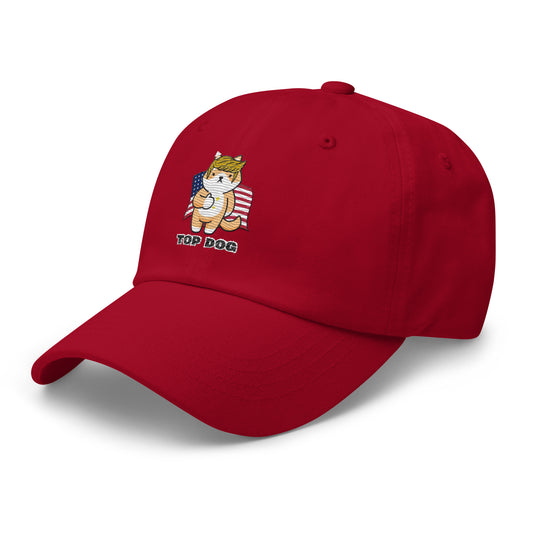 classic-dad-hat-cranberry-left-front-66a2b1c943a8e trump top dog embroidery