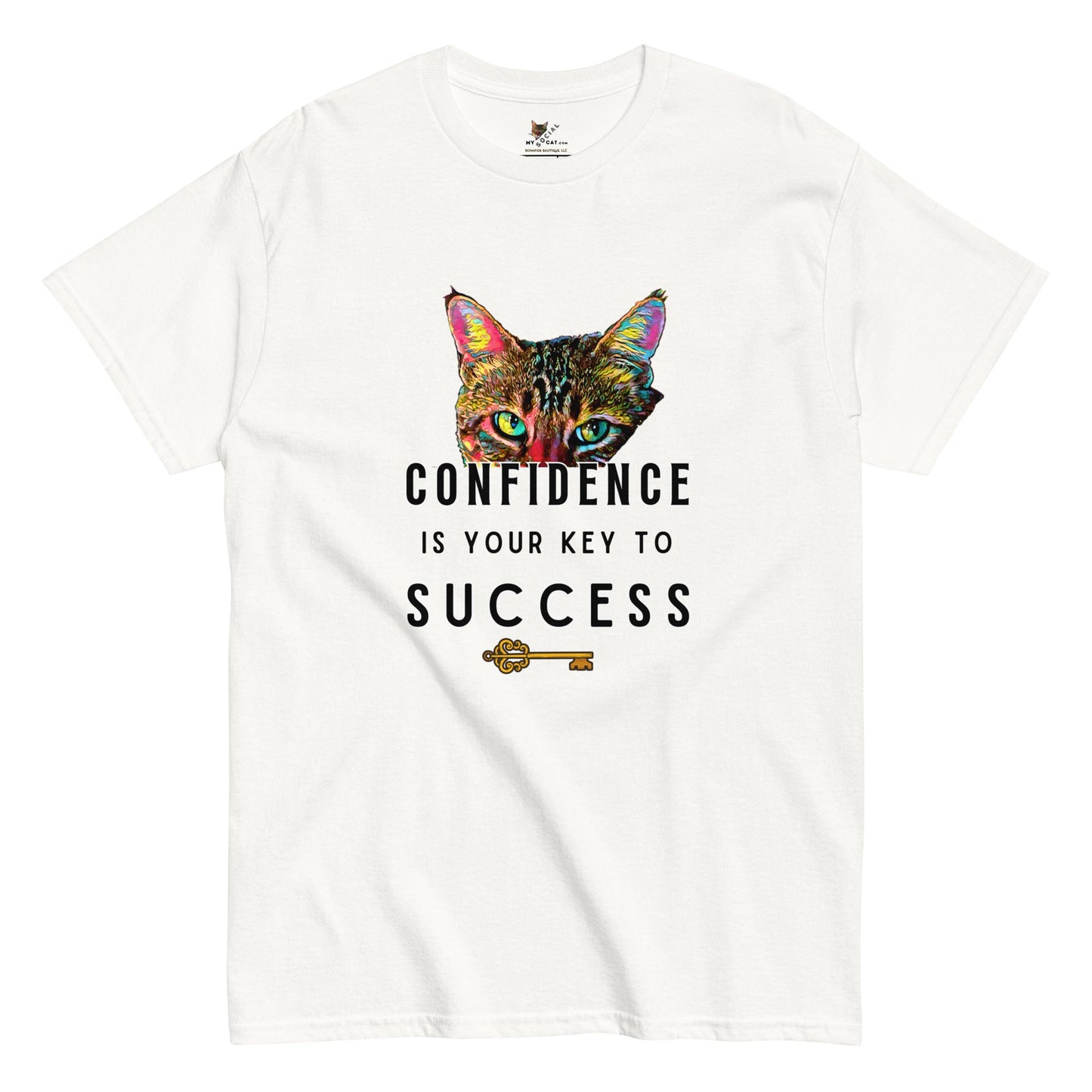 Confidence is Your Key to Success Unisex Classic Cotton Tee T-Shirt - My Social Cat Bonafide Boutique LLC 