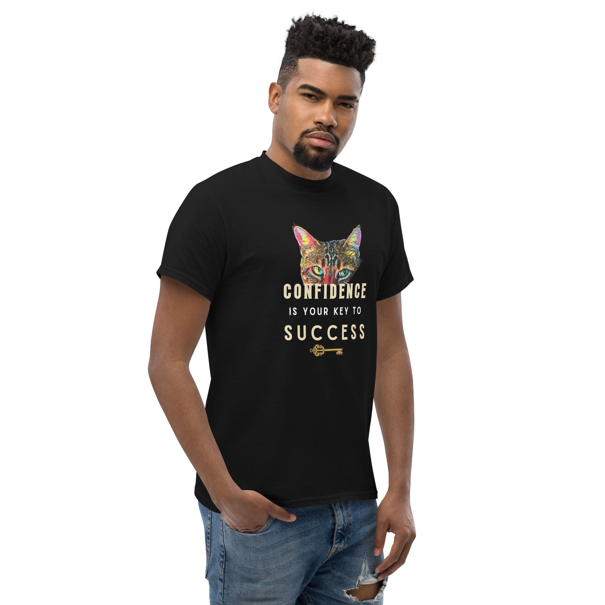 Confidence is Your Key to Success Unisex Classic Cotton Tee T-Shirt - My Social Cat Bonafide Boutique LLC 