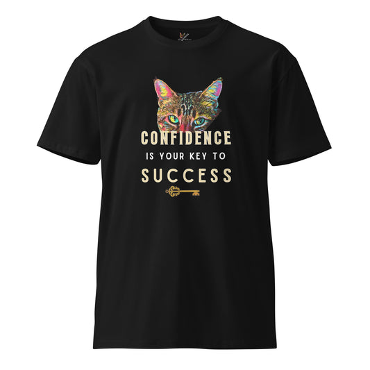Confidence is Your Key to Success Unisex Premium Tee - My Social Cat Bonafide Boutique LLCConfidence is Your Key to Success Unisex Premium TeeT-shirtMy Social Cat Bonafide Boutique LLCBlackScatconfidence