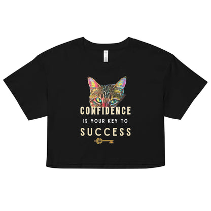 Confidence is Your Key to Success Women’s Crop Top - My Social Cat Bonafide Boutique LLCConfidence is Your Key to Success Women’s Crop Topcrop topMy Social Cat Bonafide Boutique LLCBlackXScatconfidence