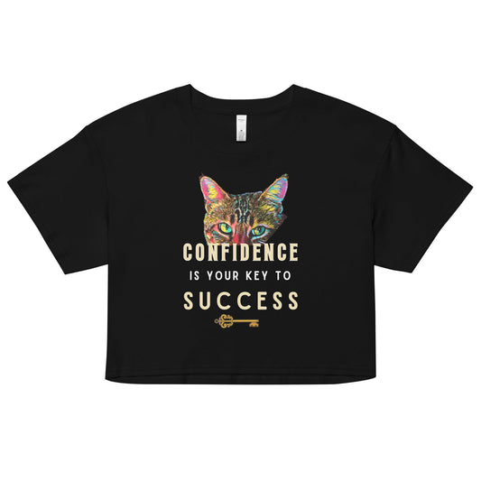 Confidence is Your Key to Success Women’s Crop Top - My Social Cat Bonafide Boutique LLCConfidence is Your Key to Success Women’s Crop Topcrop topMy Social Cat Bonafide Boutique LLCBlackXScatconfidence