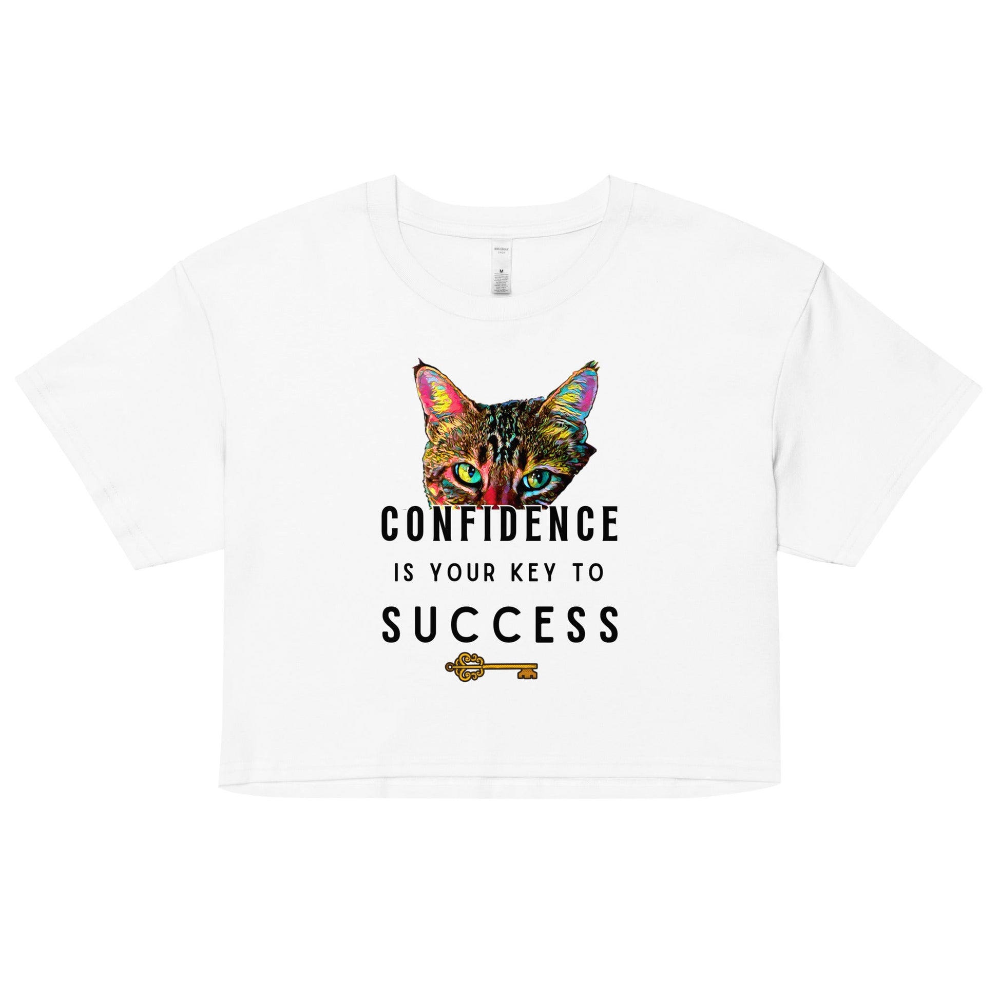 Confidence is Your Key to Success Women’s Crop Top - My Social Cat Bonafide Boutique LLCConfidence is Your Key to Success Women’s Crop Topcrop topMy Social Cat Bonafide Boutique LLCWhiteXScatconfidence