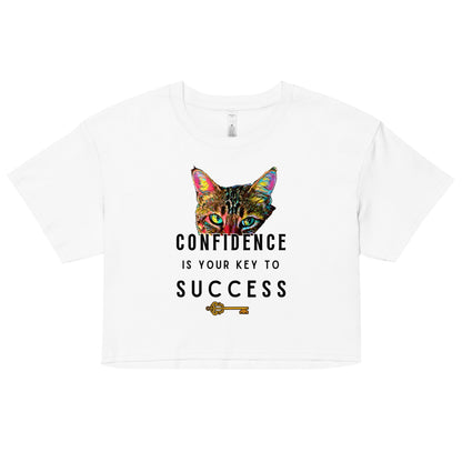 Confidence is Your Key to Success Women’s Crop Top - My Social Cat Bonafide Boutique LLCConfidence is Your Key to Success Women’s Crop Topcrop topMy Social Cat Bonafide Boutique LLCWhiteXScatconfidence