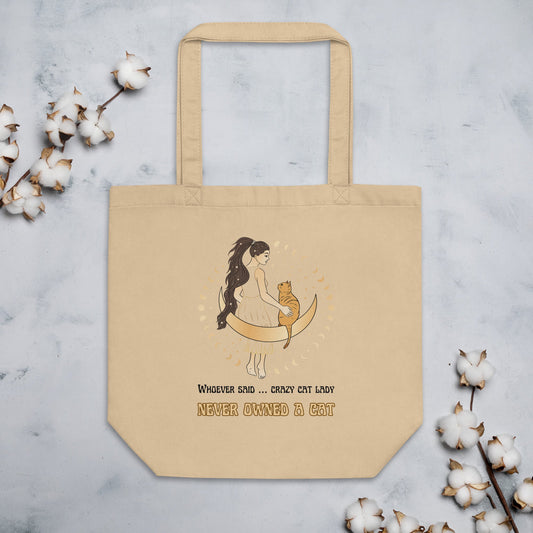 Crazy Cat Lady Eco Tote Bag - My Social Cat Bonafide Boutique LLCCrazy Cat Lady Eco Tote BagtoteMy Social Cat Bonafide Boutique LLCOysterbagcat