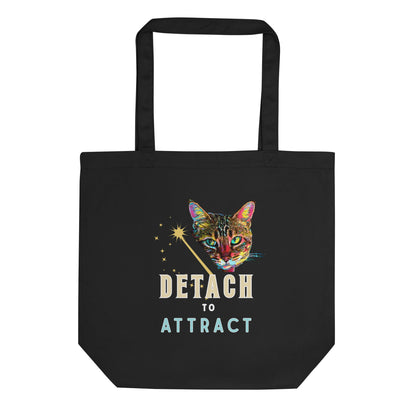 Detach To Attract Eco Organic Cotton Tote Bag - My Social Cat Bonafide Boutique LLC  
