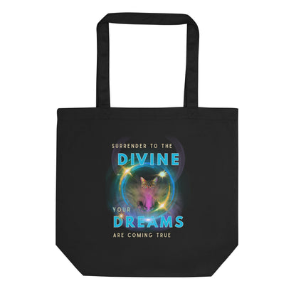 Divine Dreams Eco Organic Cotton Tote Bag - My Social Cat Bonafide Boutique LLC 