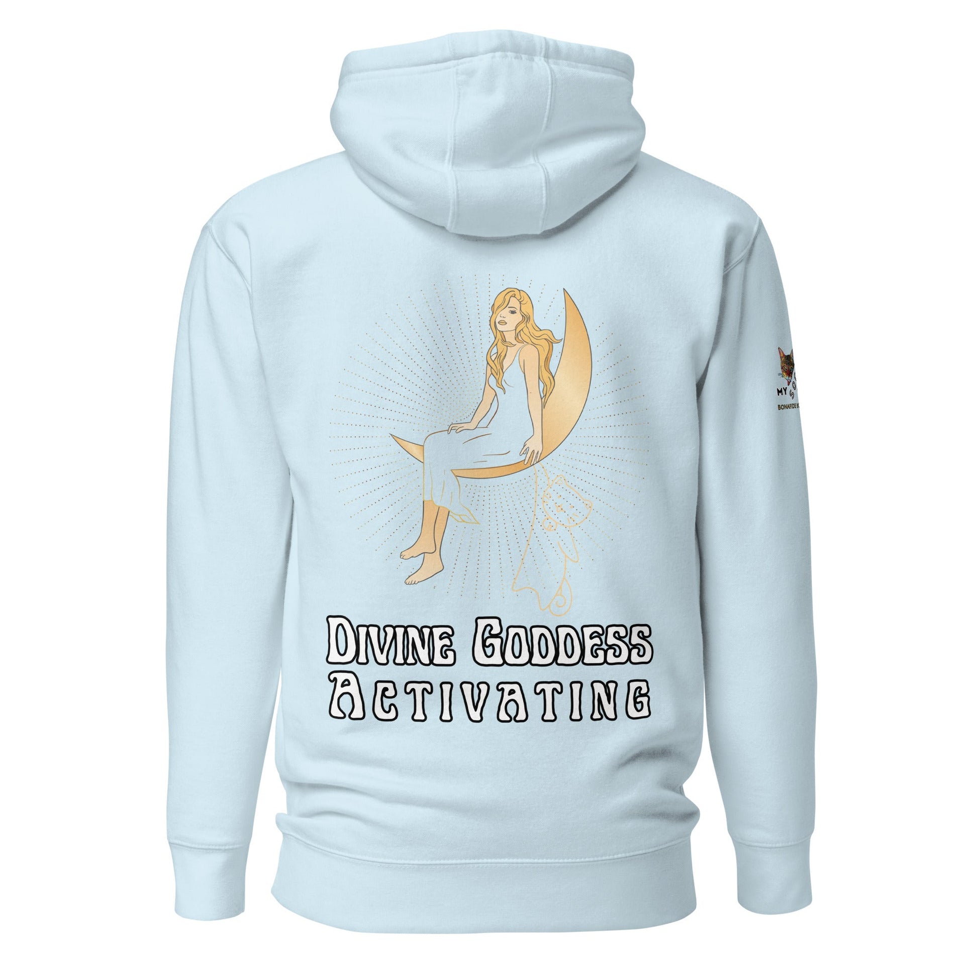 Divine Goddess Unisex Hoodie - My Social Cat Bonafide Boutique LLCDivine Goddess Unisex HoodieHooded sweatshirtMy Social Cat Bonafide Boutique LLCSky BlueSactivatingdivine