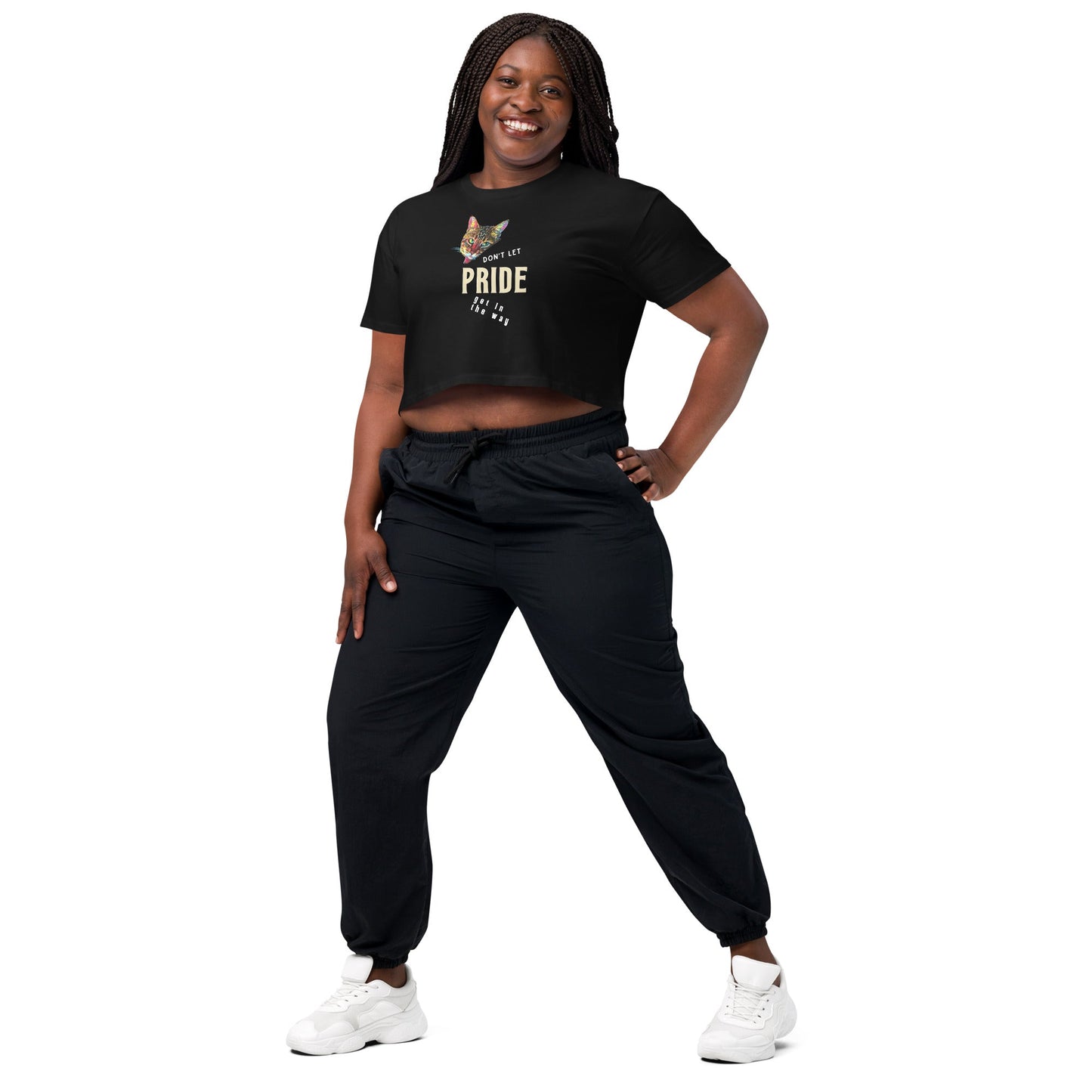 Don't Let Pride Get in the Way Women’s Crop Top - My Social Cat Bonafide Boutique LLC  