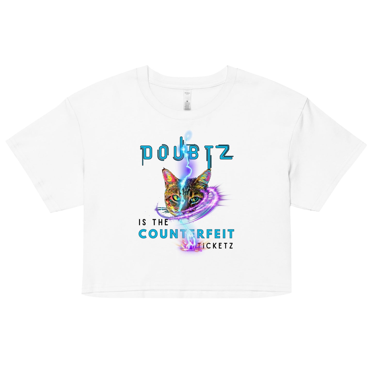 Doubtz is the Counterfeit Ticketz Women’s Crop Top - My Social Cat Bonafide Boutique LLC 