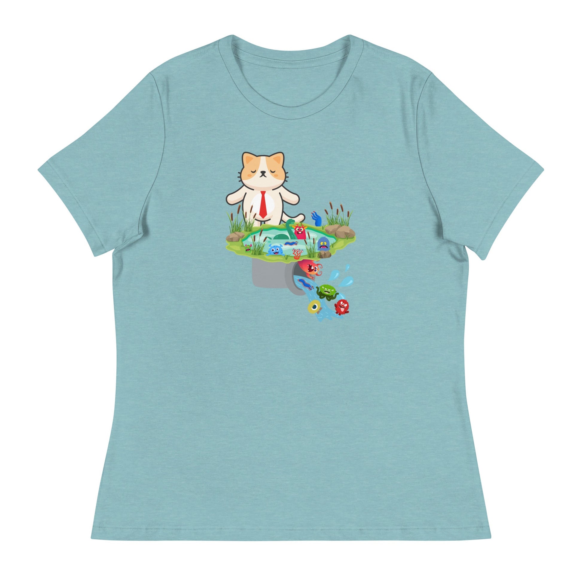 Drain the Swamp Women's Relaxed Tee - My Social Cat Bonafide Boutique LLCDrain the Swamp Women's Relaxed TeeT - shirtMy Social Cat Bonafide Boutique LLCHeather Blue LagoonSdrainshirt