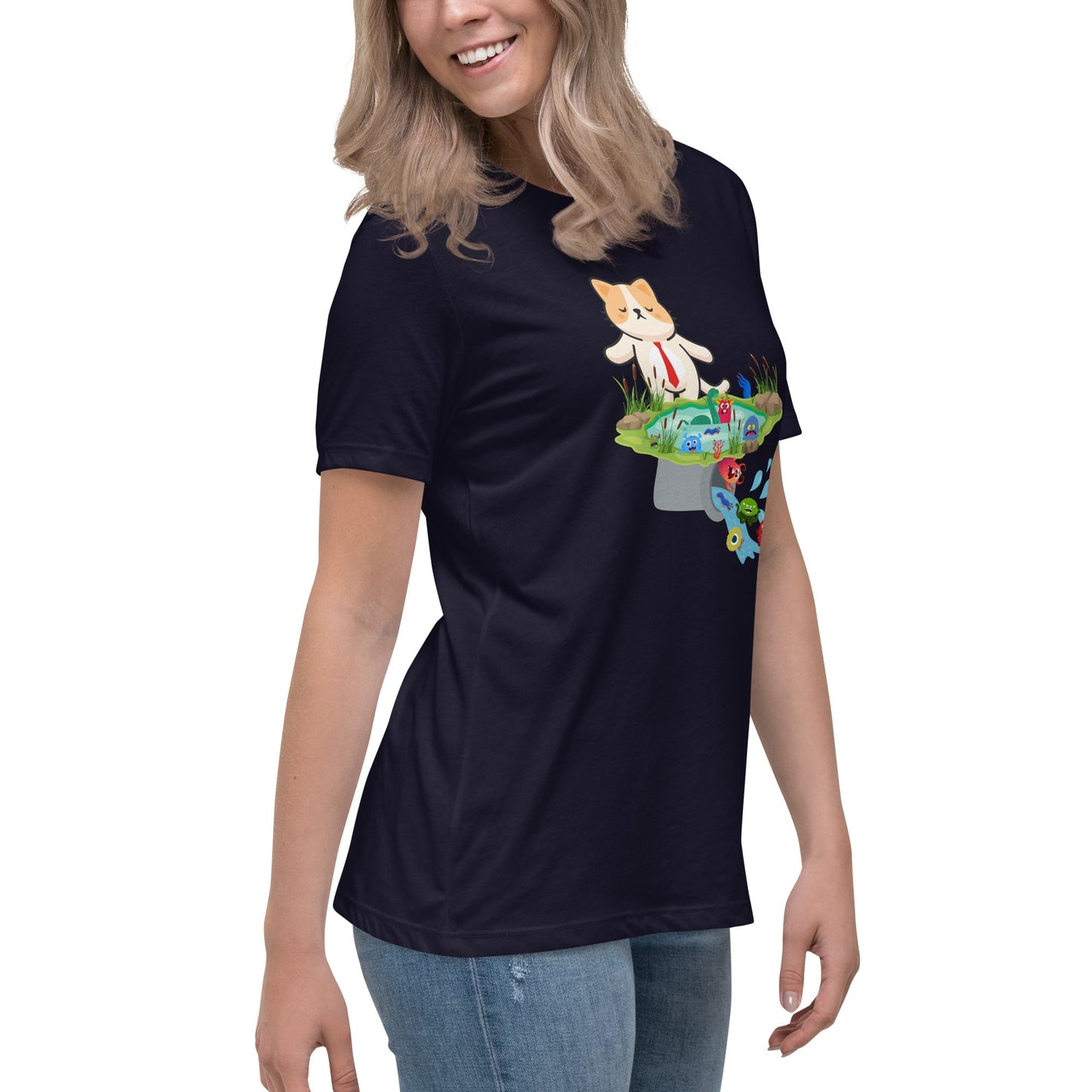 Drain the Swamp Women's Relaxed Tee - My Social Cat Bonafide Boutique LLCDrain the Swamp Women's Relaxed TeeT - shirtMy Social Cat Bonafide Boutique LLCNavySdrainshirt