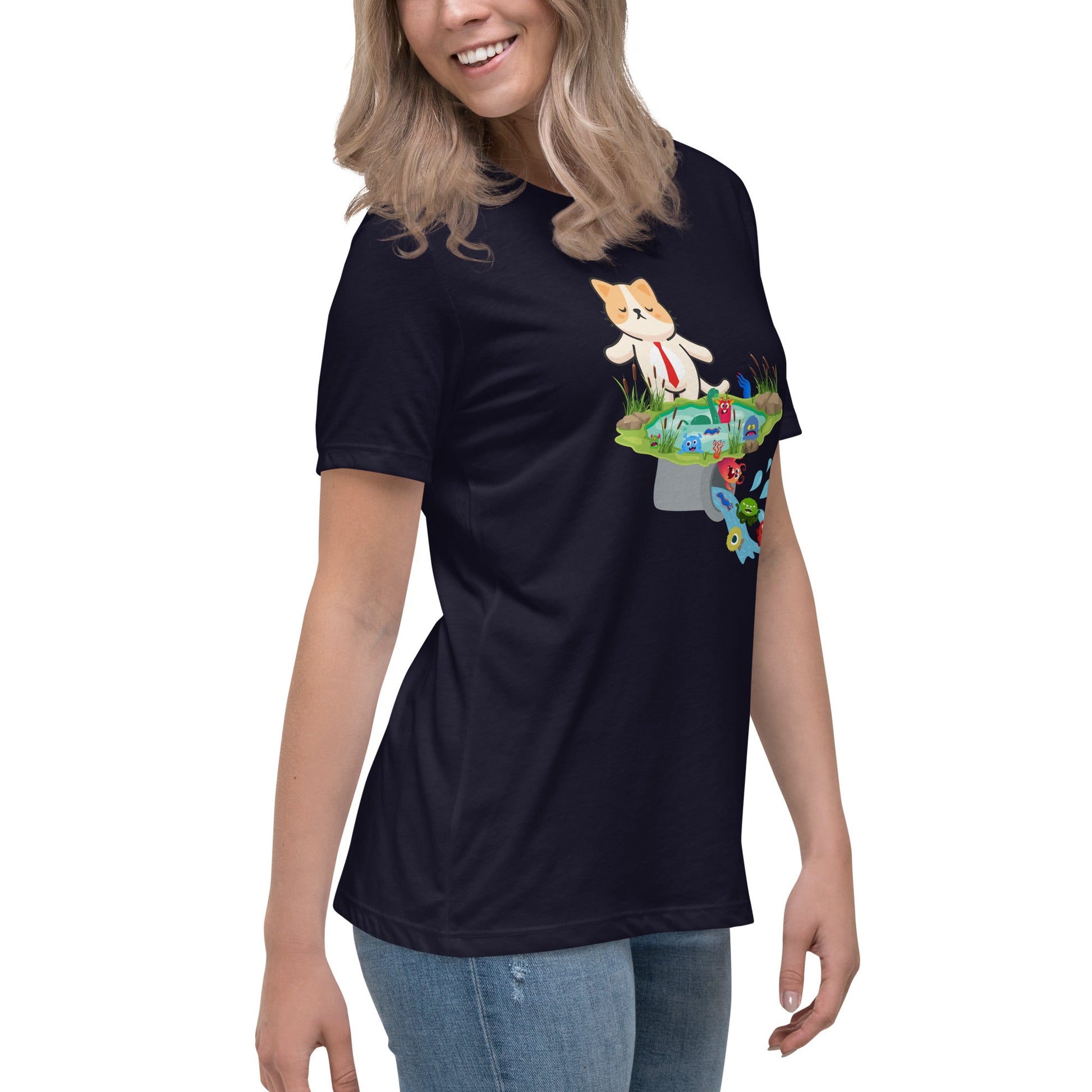 Drain the Swamp Women's Relaxed Tee - My Social Cat Bonafide Boutique LLCDrain the Swamp Women's Relaxed TeeT - shirtMy Social Cat Bonafide Boutique LLCNavySdrainshirt