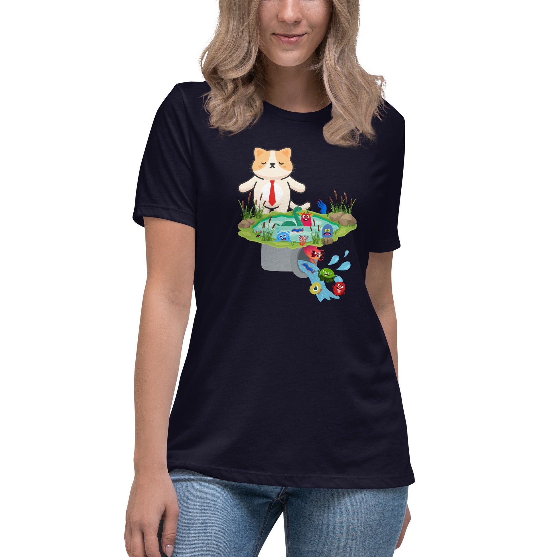Drain the Swamp Women's Relaxed Tee - My Social Cat Bonafide Boutique LLCDrain the Swamp Women's Relaxed TeeT - shirtMy Social Cat Bonafide Boutique LLCNavySdrainshirt
