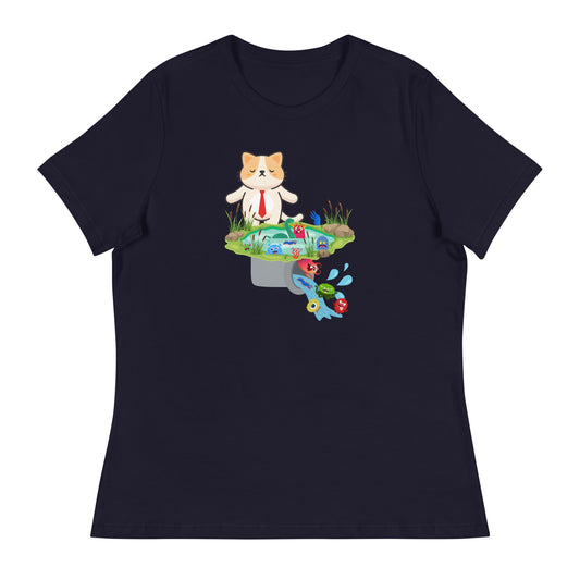 Drain the Swamp Women's Relaxed Tee - My Social Cat Bonafide Boutique LLCDrain the Swamp Women's Relaxed TeeT - shirtMy Social Cat Bonafide Boutique LLCNavySdrainshirt