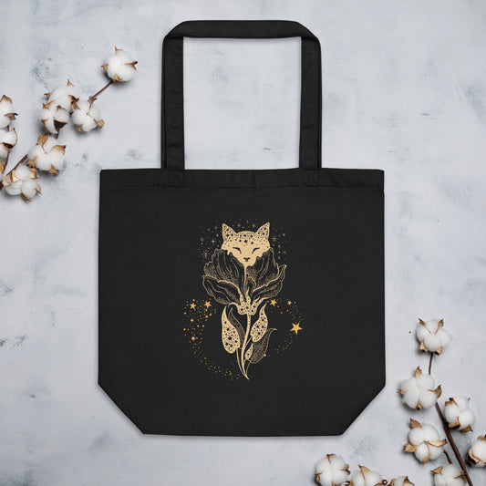 Cat Flower Eco Tote Bag
