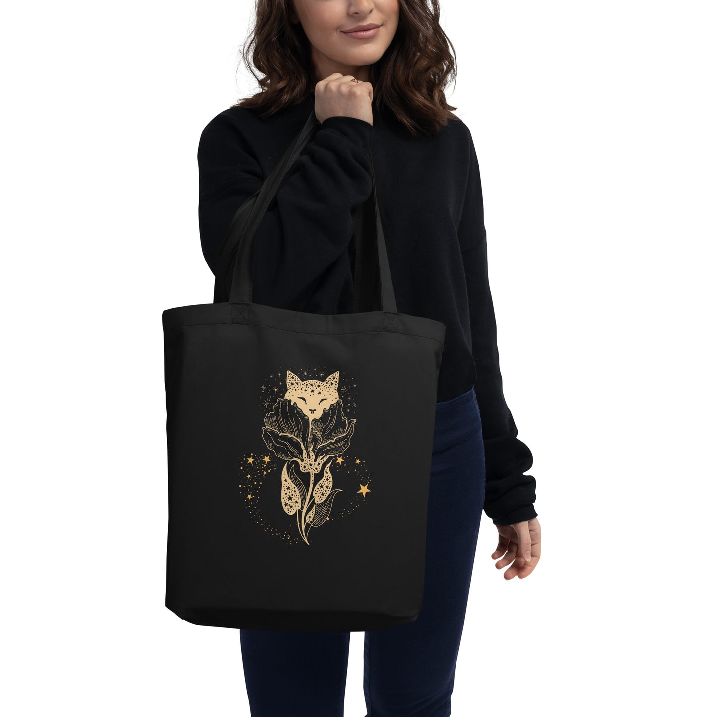 Cat Flower Eco Tote Bag