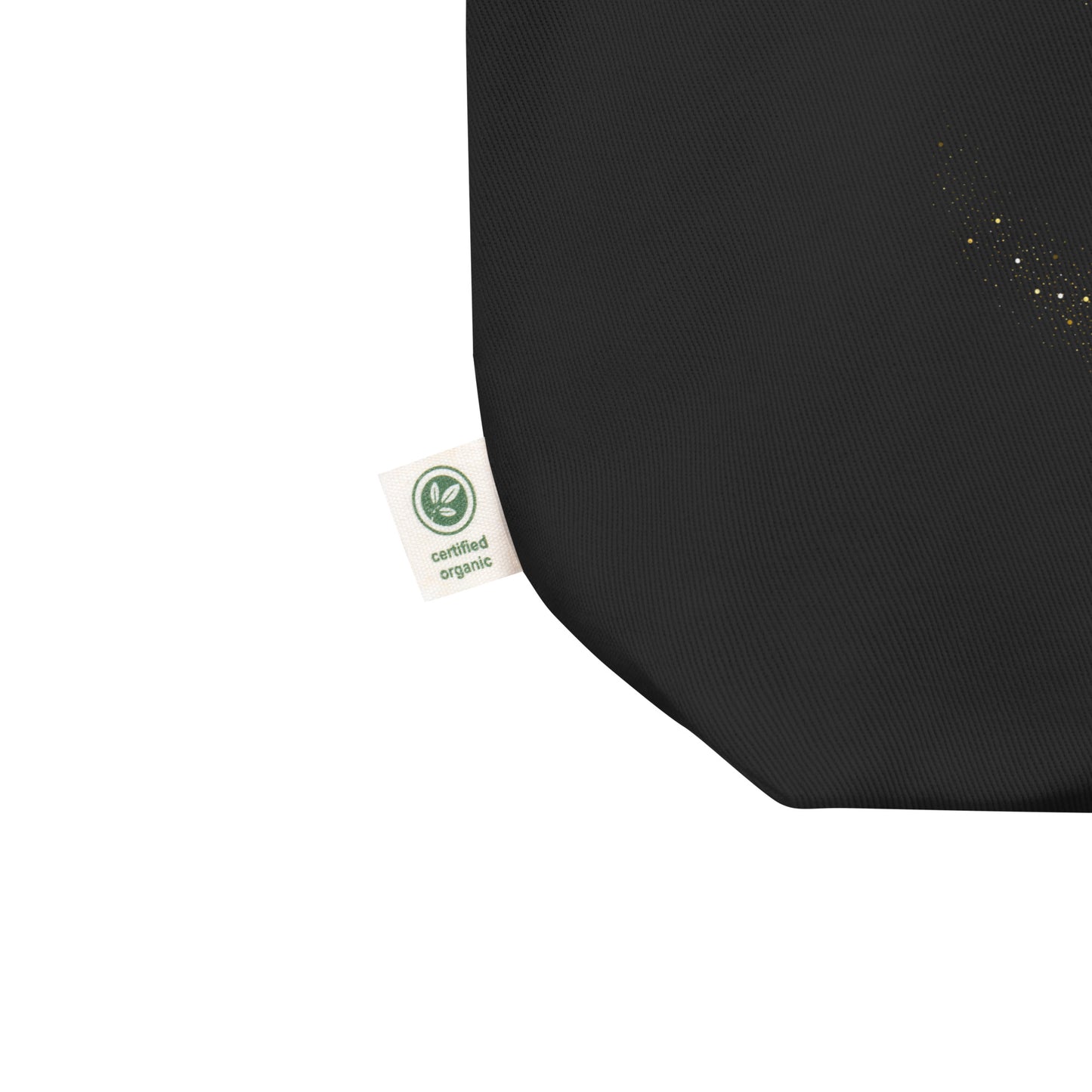 close up eco tote bag tag certified organic