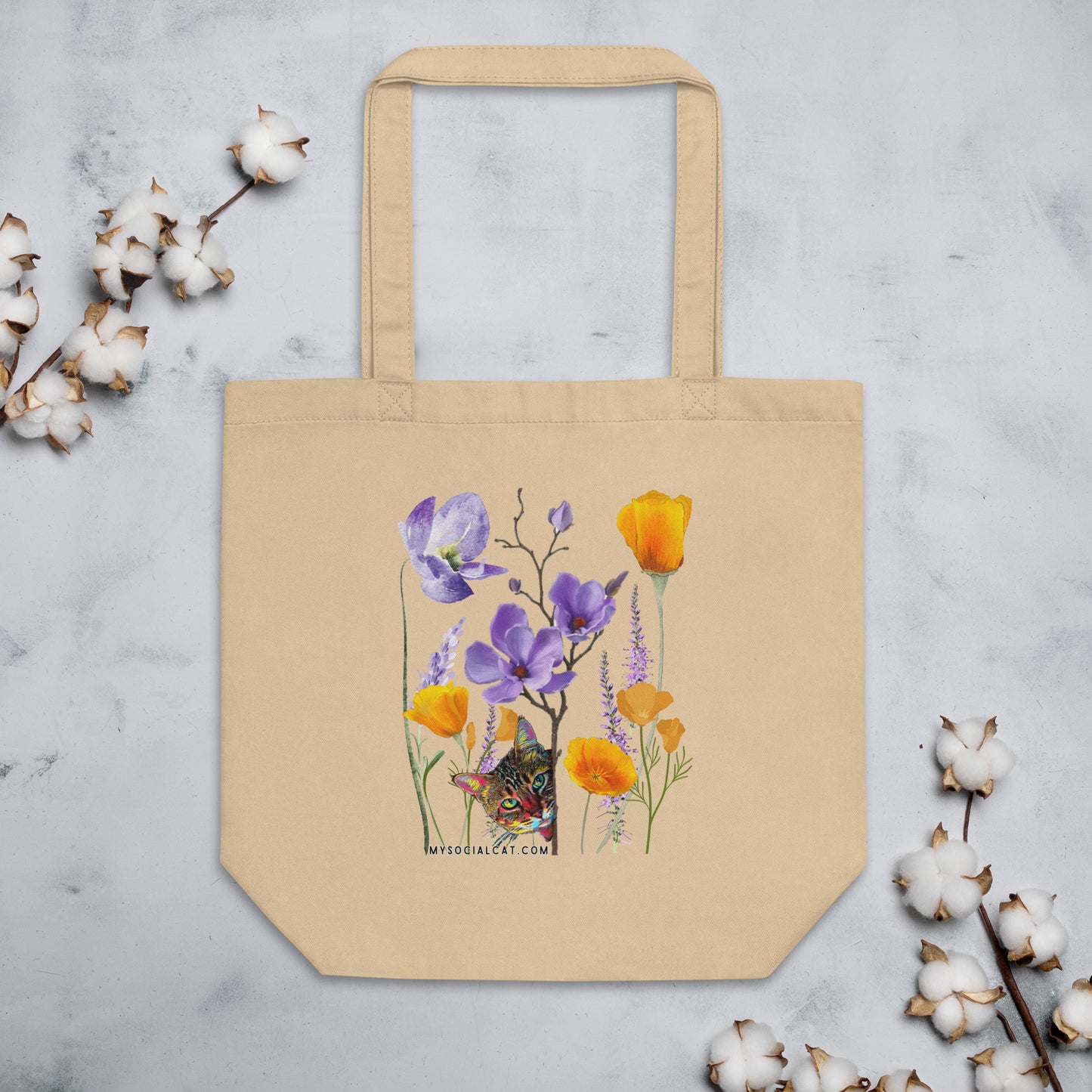 Poppies and Felines Eco Tote Bag