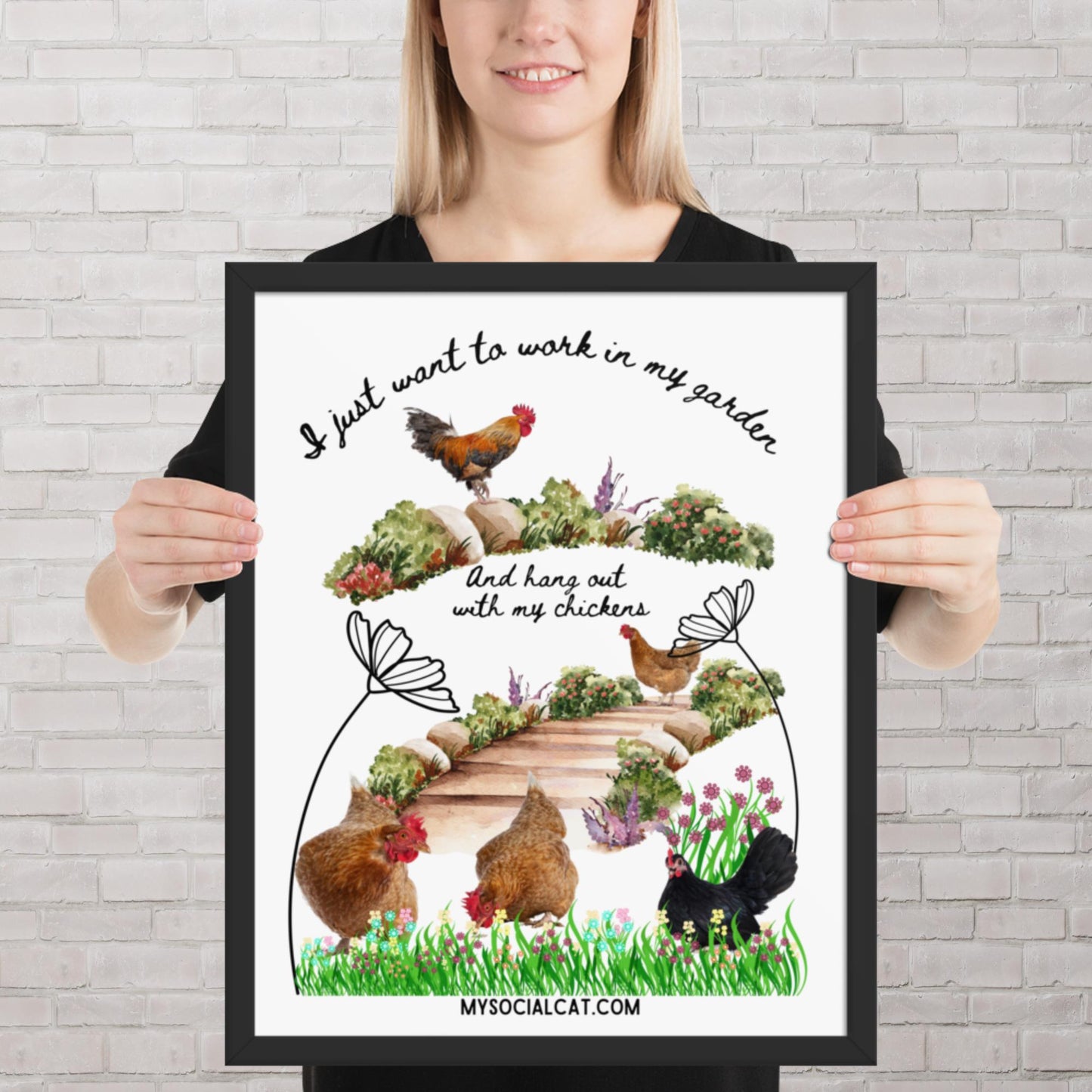 Work In My Garden Framed Poster