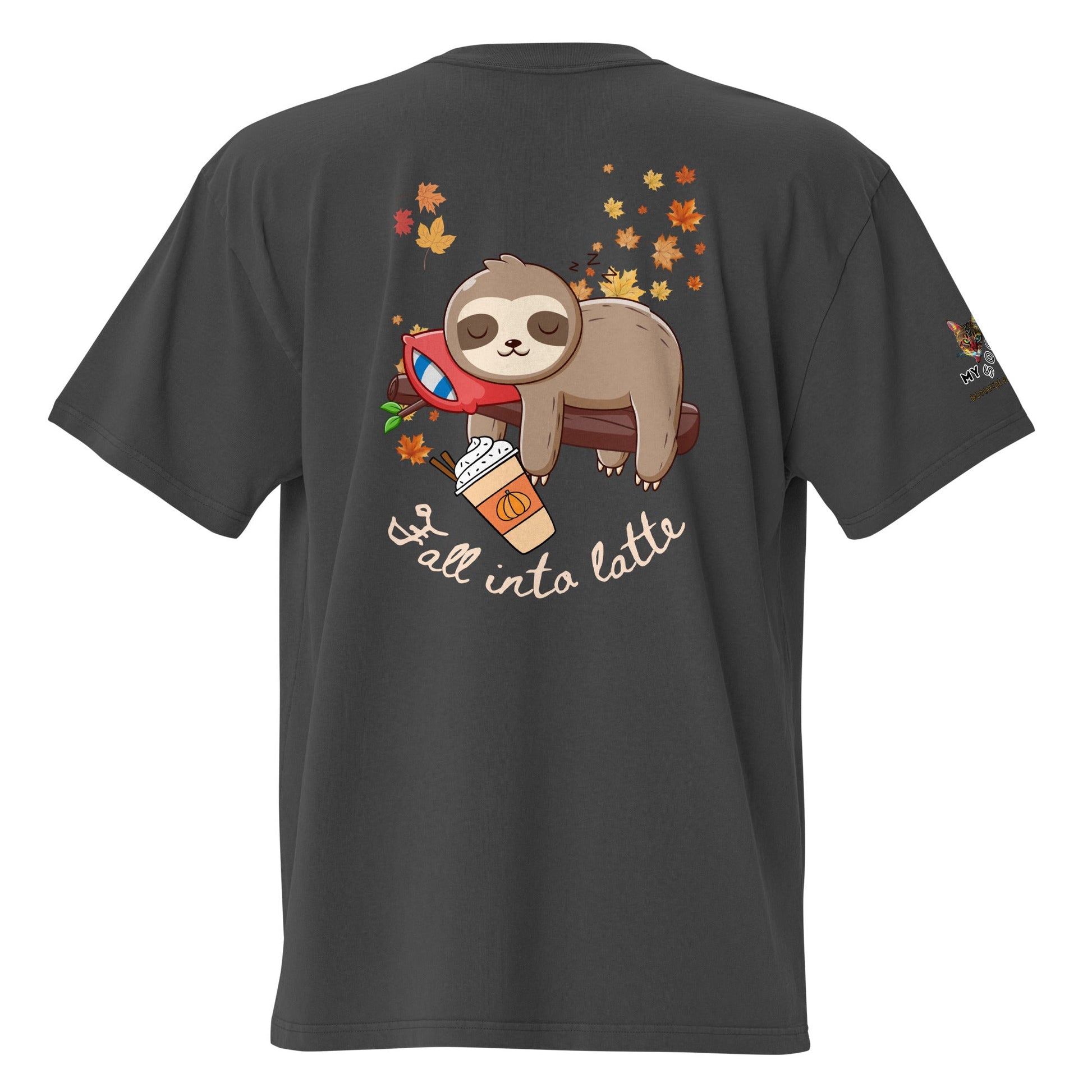 Fall Into Latte Oversized Faded Carded Cotton Tee - My Social Cat Bonafide Boutique LLC 