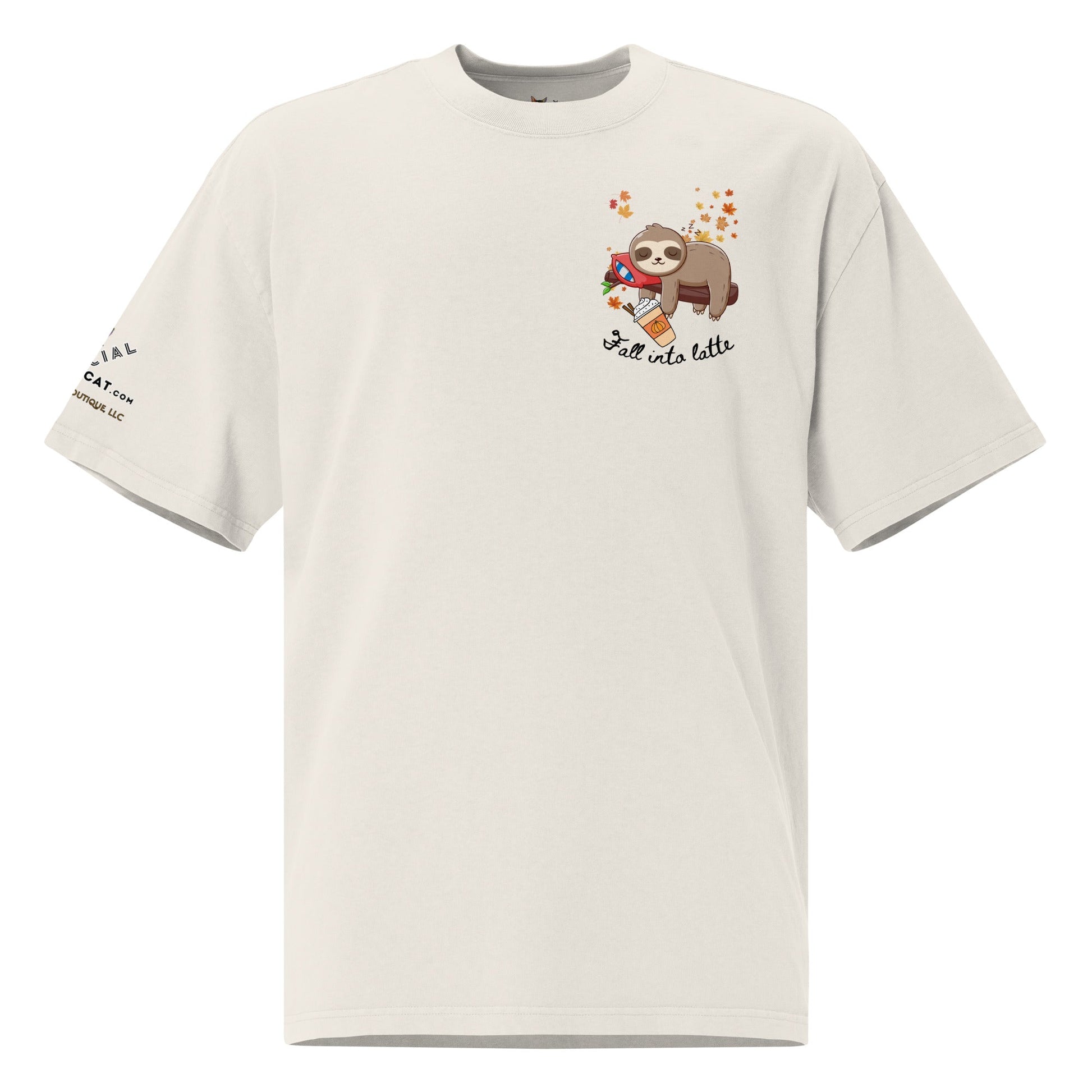 Fall Into Latte Oversized Faded Carded Cotton Tee - My Social Cat Bonafide Boutique LLC 