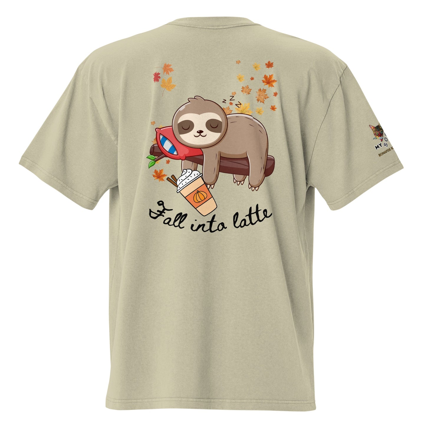 Fall Into Latte Oversized Faded Carded Cotton Tee - My Social Cat Bonafide Boutique LLC 