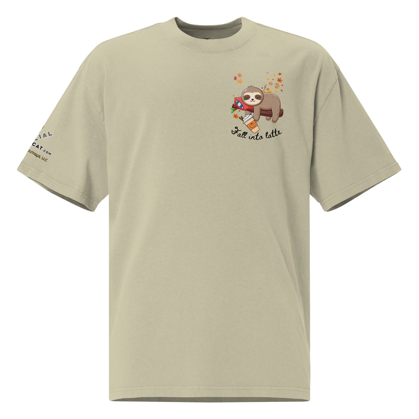Fall Into Latte Oversized Faded Carded Cotton Tee - My Social Cat Bonafide Boutique LLC 
