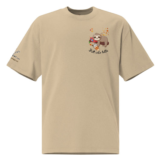 Fall Into Latte Oversized Faded Carded Cotton Tee - My Social Cat Bonafide Boutique LLC 