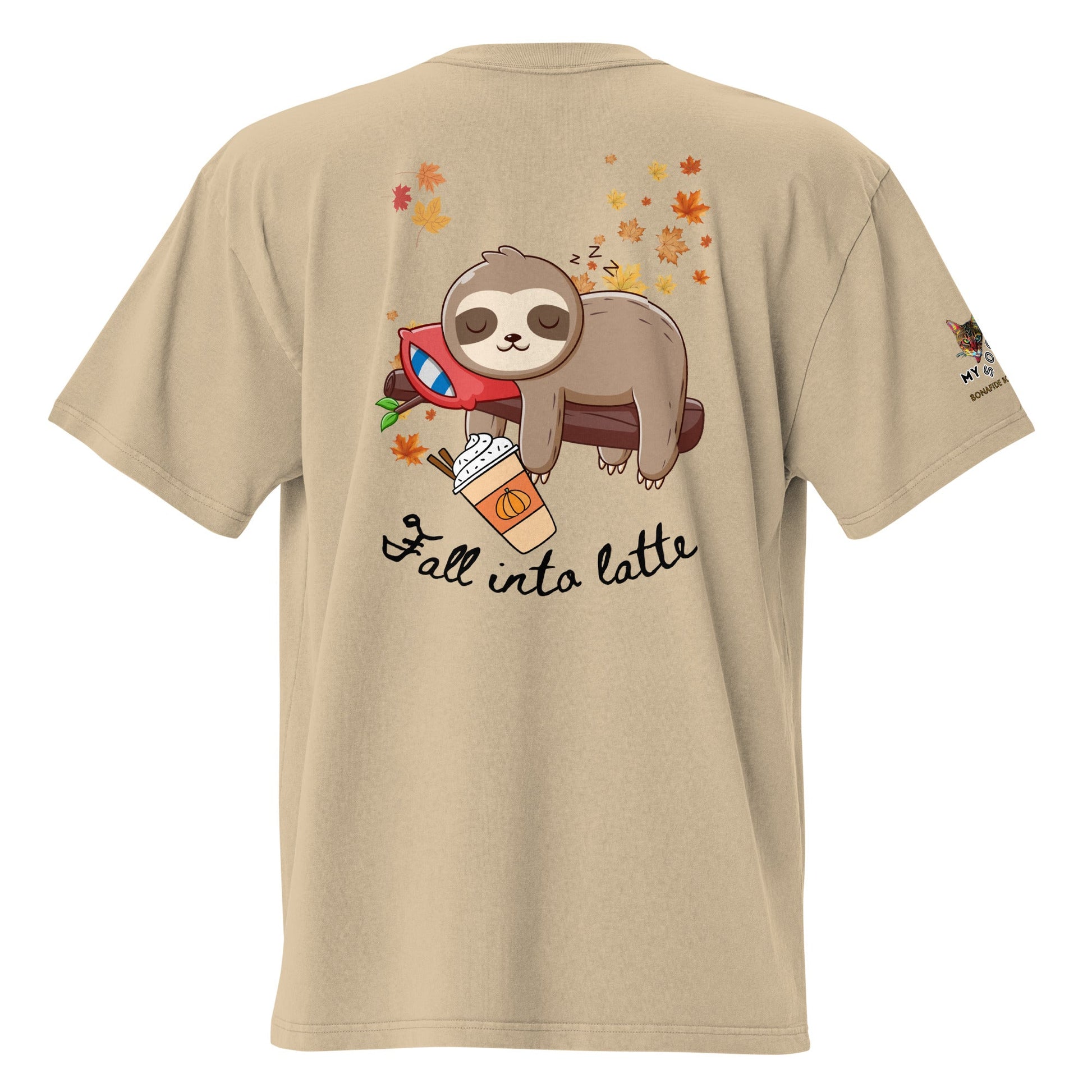 Fall Into Latte Oversized Faded Carded Cotton Tee - My Social Cat Bonafide Boutique LLC 
