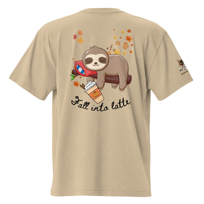 Fall Into Latte Oversized Faded Carded Cotton Tee - My Social Cat Bonafide Boutique LLC 